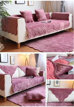 Kort Blød Sofa Håndklæde Vinter i Europæisk stil Korte Sofa Dække Solid Farve, Non-slip Sofaen Dække Universal til stuen