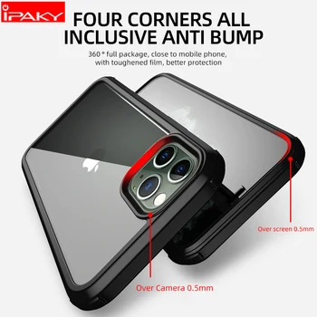 For iPhone-11 Tilfælde IPAKY Luksus 360 Full Body Case til iPhone 11 Pro Silikone Hærdet Glas cover til iPhone 11 Pro Antal