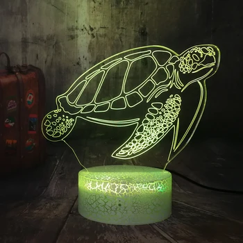 Turtle 3D LED Nat Lys 7 Farve Skiftende Dyr bordlampe Home Decor Baby Sove Nightlight Barn Kids Fødselsdag lampe Legetøj