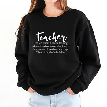 Lærer Definition Trykte Bomuld Women ' s Sweatshirt Søde Lærer Afslappet O-Neck Pullover med Lange Ærmer Toppe Gave til Lærere