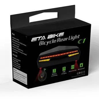 Genopladelige Cykel Baglygte Fjernbetjening Blinklys Cykel Cykling Projektor Sikkerhed Advarsel Lampe Tilbage Lommelygte