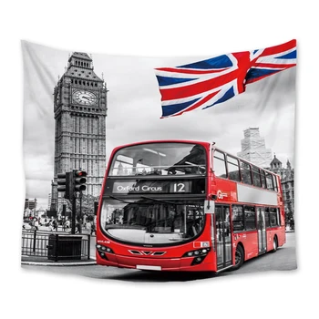 British London Red Bus Big Ben Wall Tapestry Cover Beach Towel Throw Blanket Picnic Yoga Mat Home Decoration Tapestry