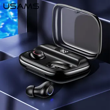 USAMS Bluetooth-5.0 Trådløse Hovedtelefoner Opladning Box Med Led TWS Stereo Øretelefoner Sport Vandtætte Øretelefoner Headset Med Mic