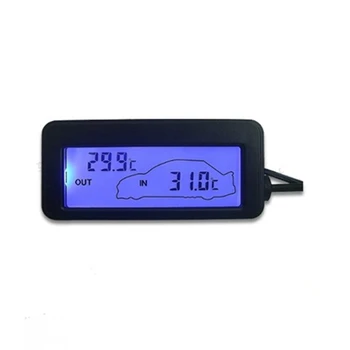 Sort Digital Bil Termometer LCD-Mini DC 12V Bil Inde Uden Blåt Baggrundsbelyst 1,5 M Køretøjer Temperatur Meter Kabel Sensor