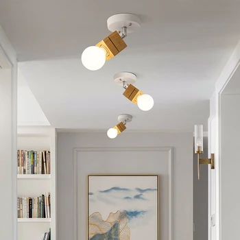 GAZVADEN LED loftslampe Iron Wood Nordiske Moderne Lampe til stuen Soveværelse Dekoration Armatur Korridor Køkken