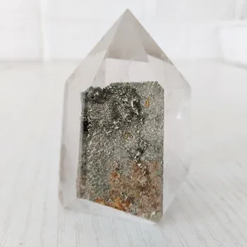 Natural GREEN PHANTOM CRYSTAL quartz crystal point mineral stones energy Healing crystals