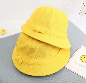 2019 Børns hat Japansk børnehave elever sommeren mesh Bob Caps drenge piger Beach Sun Fiskeri panana Bucket Hat gul hat