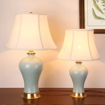 Jingdezhen Keramisk Bord Lampe til Soveværelset sengelampe, Amerikansk Stil Lampe Stue Indretning Soveværelse Lampe EU Stik