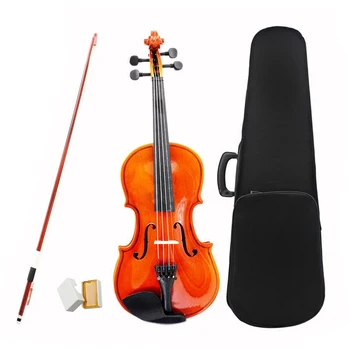 Dropship-Størrelse 1/2 Naturlige Violin Basswood Steel String Arbor Bue til Børn musikelskere Begyndere Violin sæt med Harpiks