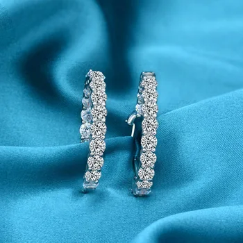 PANSYSEN 925 Sterling Sølv Smykker, Øreringe til Kvinder 4mm Skabt Moissanite Diamant Klip Øreringe Fine Smykker Engros