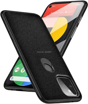 Tilfældet for Google Pixel 5 5G coque Luksus tekstil, Læder hud blød TPU hård telefon dækning for Google Pixel 5 5G sag