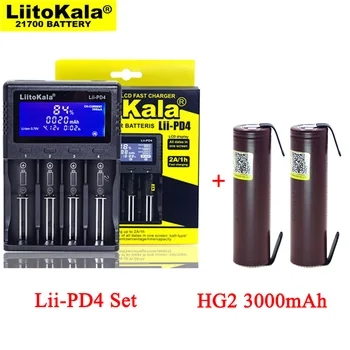 2021 LiitoKala Lii-PD4 Batteri Oplader til 3,7 V 21700 26650 Li-ion 1,2 V AA aaa NiMH + HG2 18650 3000mAh Genopladelige batterier