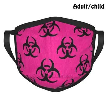 Biohazard Gesichtsmaske Pink Pm2.5 Anti Støv Diy Genanvendelige Ansigtsmaske Holde Afstand Hold Afstand Panik Idé Sjove Sociale