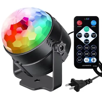 LED Disco Lys RGB-Projektor, Lys Farverige DJ Magic Ball Lampe (EU Stik)
