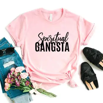Casual Sjove t-Shirt Dame-Top Hipster Tee 6 Farve Åndelige Gangsta Print Kvinder t-shirts Bomuld