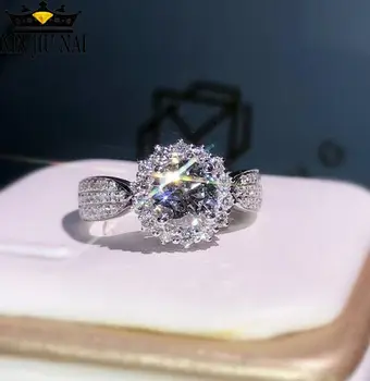 Elegant tæve garland zircon jubilæum smykker af høj kvalitet diamond fine krystal bryllup diamant engagement ringe til kvinder