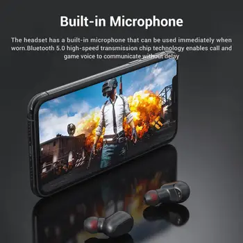 TOPK TWS Hovedtelefoner Trådløse Bluetooth-5.0 Øretelefon Mini Øretelefoner Med Mikrofon Sport Headset til Xiaomi for huawei til Smart Phone