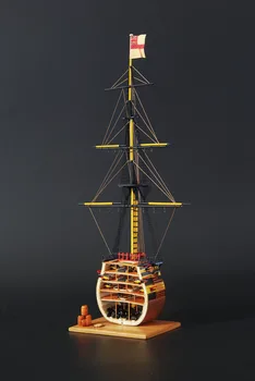 Gratis forsendelse Skala 1/200 HMS Victory Træ Sejlbåd & Messing kanoner & træ-base & dekoration kits