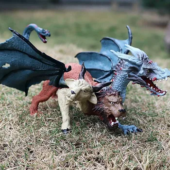 Ny Simulering Dinosaur Model Warcraft Dragon Chimera Beast Tre-headed Dragon PVC Dukke børnene Samling Legetøj Gaver