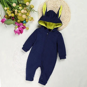 2018 baby outwear kostume søde dyr kanin model romper one-piece jumpsuit hætteklædte tyk toddler dreng pige vinter tøj
