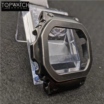 Et Sæt Retro Sort Bezel Watchbands for GWM5610 DW5600 GW5000 urrem & Sag Metal Rustfrit Stål Armbånd Stål Bælte