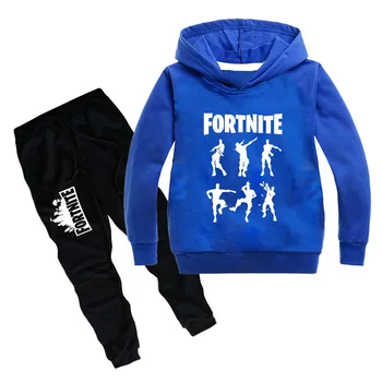 Fortnites Kids Tøj Sæt 2-16Y Spil Hættetrøjer Udskrive Tøj Drenge Toppe Trøje + Bukser Bukser 2stk Passer til Gaver lille Barn Tøj