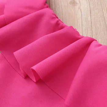 Dejlig Pink Baby Pige Tøj 2019 Sommeren Spædbarn Baby Piger Ærmeløs Off Skulder Solid-Jumpsuit Sparkedragt Kostume Tøj @30