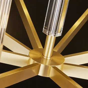 Amerikansk Type Kobber Lysekrone Vintagte Krystal Lampe, Stue Dekoration Hængende Lys Suspension
