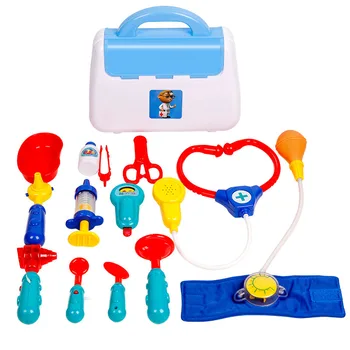Børn Plast Medicinske Kits med Praktisk bæretaske med at Foregive, at Spille/Kids Træ-Læge og Sygeplejerske Sæt med Stetoskop Gave