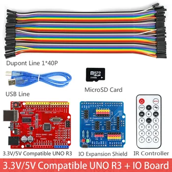 Rig UNO R3 Atmega328P Development Board Modul Kit C Kompatibel med Arduino UNO R3,med MP3-RTC Temperatur Touch Sensor