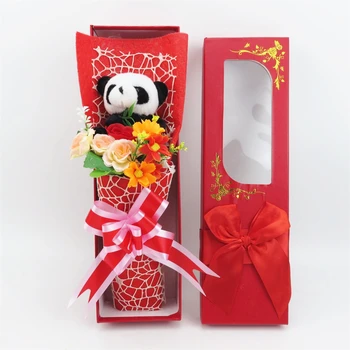 Tegnefilm Panda-Plys Buket Udstoppede Dyr Kreativ Buket gaveæske Valentine ' s Day, Jul Graduering Gaver