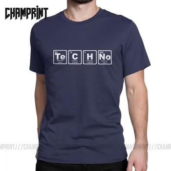 Techno Periodiske Tabel T-Shirts til Mænd Elementer Sjove Sjov Joke med Humor og Sjove Bomuld t-Shirts T-Shirts, Fødselsdag, Gave Tøj