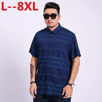 6XL Plus størrelse 5XL 8XL 4X Mærke Formel Kjole skjorter Nye Mode i høj Kvalitet bomuld kortærmet casual Skjorte Mænd Slim-Fit Design