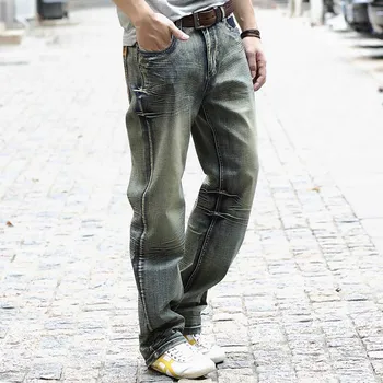 Løs Baggy Retro Jeans Mænd Casual Denim Bukser Plus Size Vintage Jeans Bukser Streetwear Mænd Tøj