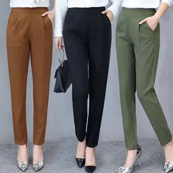 Fashion Kvinder Efteråret Ensfarvet Bukser Pantalones Mujer Kvindelige Slank Afslappet Behagelig Foråret Bukser