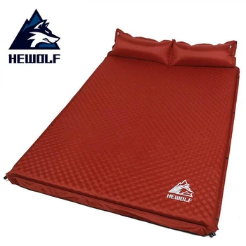 HEWOLF 2+1 splejset udendørs 5cm tyk automatisk oppustelig pude pad udendørs telt camping måtter seng madras 2 farver