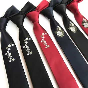 6cm Mænd Uafgjort Rose Blomstret Slank Slips Vintage Bånd til Mænd Casual Tørklæder til Mænd Smalle Bånd Stribede Gravate Bryllup