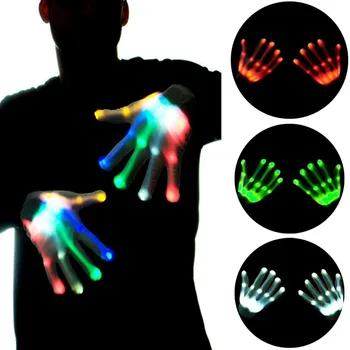 LED Handsker Neon Guantes Glødende Halloween Fest, Lys, Rekvisitter Lysende Blinkende Kraniet Handsker Fase Kostume-Xmas DIY Indretning ny