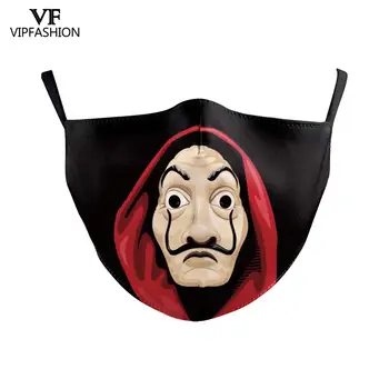 VIP FASHION Voksen 3D Trykte Tegneserie Anime-Filmen Genanvendelige Munden Maske Vaskbare Anti-støv Vindtæt Munden-dæmpe Face Mask