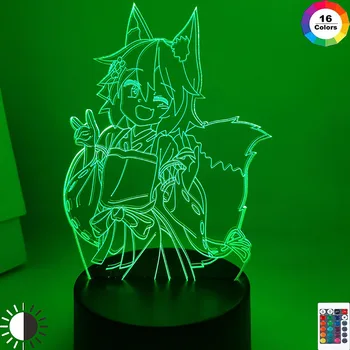 3d-Lampe Nyttigt Fox Senko San Figur Nightlight Farve Ændring af Usb-Batteri Nat Lys for Piger Soveværelse Decor Lys Holo