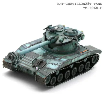MU Bat-Chatillon 25t Tank 3D Metal Model Kits DIY Samle Puslespil Laser Cut Puslespil Bygning Legetøj Gave YM-N068-C