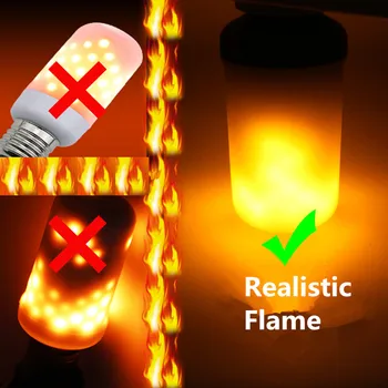 Kun Flamme Tilstand med Tyngdekraften Sensor E26 E27 E14 E12 LED Flamme Effekt Brand Pære 7W 9W Flimmer-Emulering flamme lampe