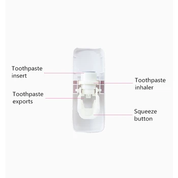 JiangChaoBo Automatisk Tandpasta Sæt Væggen Hænger Tandbørsteholder Tandpasta Rack Suge Væg Rack Tandpasta Squeezer