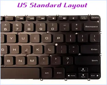 Nye AMERIKANSKE Tastatur Layout til Dell Spyder AED13U00110 MP-11C7 0X52TT 0P6DWF 0MH2X1 Laptop/Notebook Sort Baggrundsbelyst UDEN Ramme