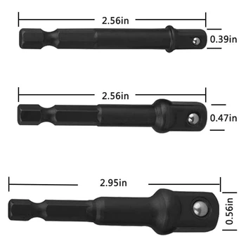 17PCS 5-12mm Imperial Stik Møtrik Indvirkning Driver Adapter Drill Bits med 1/4 