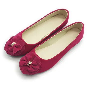 Stor Størrelse 43 Kvinder Lejligheder Candy Farve Blomster Loafers Kvinder Sko Flok Komfortable Sko til Foråret Kvinde Shoes Mujer WSH2346
