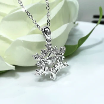 PERLE ' S BALLET Snefnug Moissanite Diamant Vedhæng i 925 Sterling Sølv Smykker, Halskæde Kvinder med Glimt Indstilling Moissanite