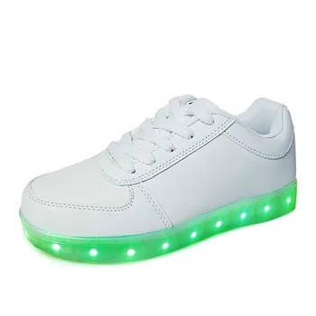 2019 Lysende neon Led lys Sko voksne Kvinder Flade sko Glødende USB-Opladning Lys chaussure lumineuse kurv kvinder Sko