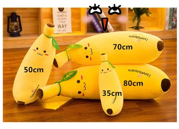 35-80cm Gul Banan Plys Legetøj Frugt Serie Pude Pude Dukke Girfriend Gave Banan Dukke Tegnefilm Banan Pude Pige Pude