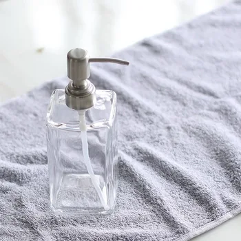 Glas Shampoo Dispenser Pumpe I Rustfrit Stål Flydende Sæbe, Æteriske Olier, Cremer Flaske Hogard